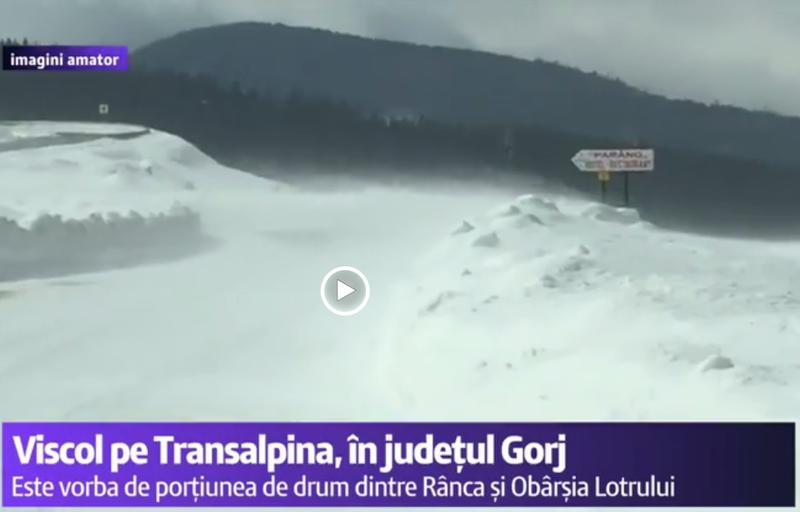 Viscol pe Transalpina in martie, Foto: Captura Digi 24