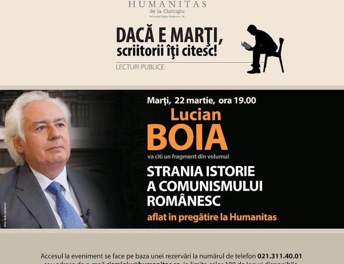 L. Boia citeste din "Strania istorie a comunismului romanesc", Foto: Librariile Humanitas