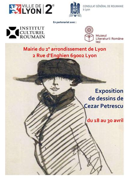 Grafica lui Cezar Petrescu la Lyon, Foto: Afis