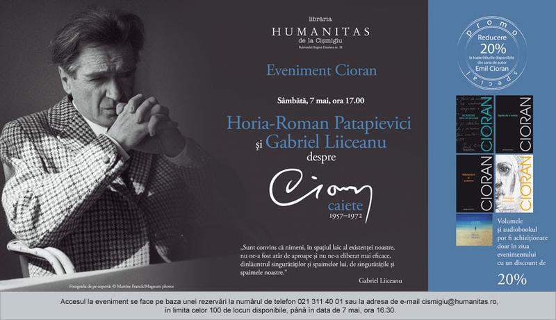 Dezbatere despre 'Caietele' lui Emil Cioran, Foto: Librariile Humanitas