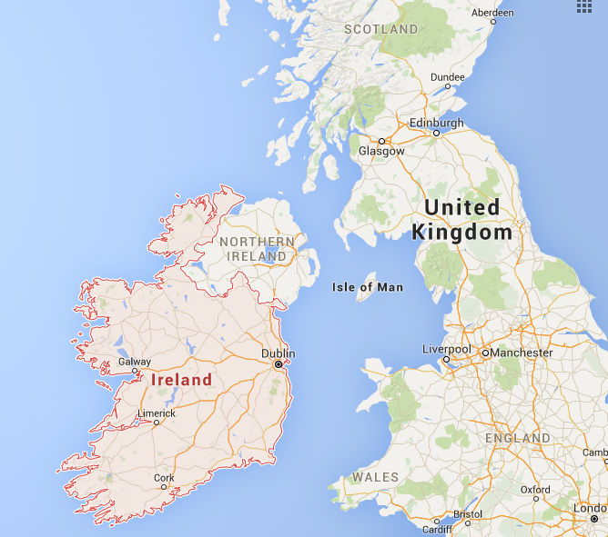 Irlanda , Foto: Captura Google Maps