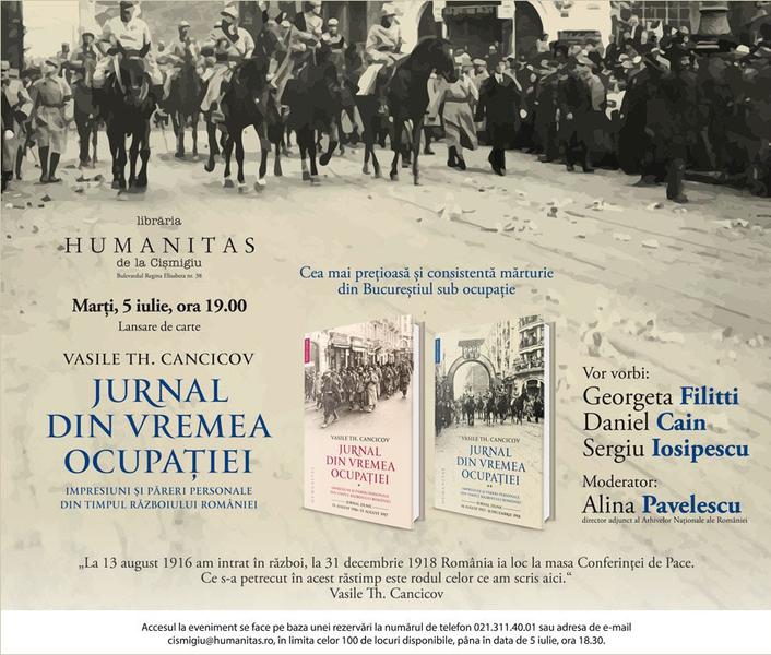 Jurnalul lui Vasile Cancicov, Foto: Humanitas