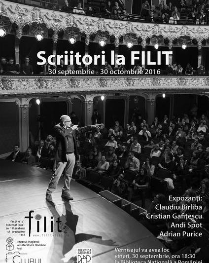 Scriitori la FILIT, Foto: Afis expozitie