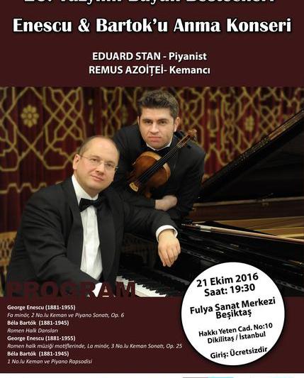 Pianistul Eduard Stan si violonistul Remus Azoitei, Foto: Afis