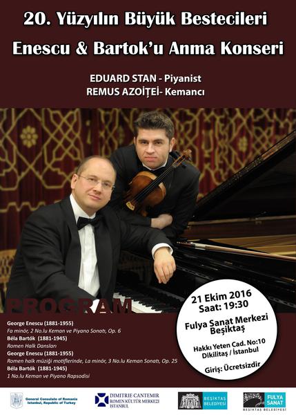 Pianistul Eduard Stan si violonistul Remus Azoitei, Foto: Afis