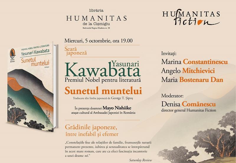 Seara japoneza dedicata romanului "Sunetul muntelui", Foto: Librariile Humanitas