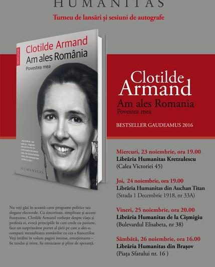 Clotilde Armand: Am ales romania. Povestea mea, Foto: Humanitas