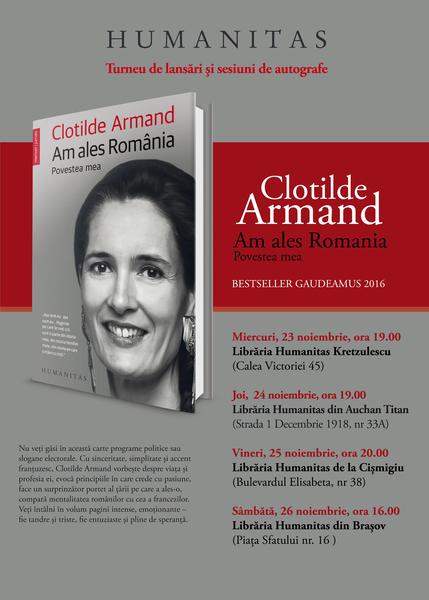 Clotilde Armand: Am ales romania. Povestea mea, Foto: Humanitas