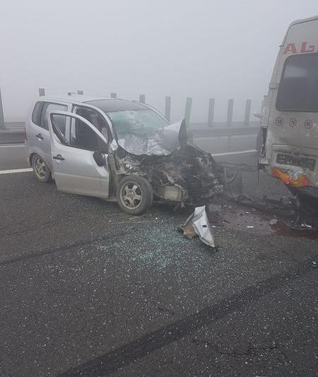 Accident in lant pe A2, Foto: Facebook - Florin Vladescu