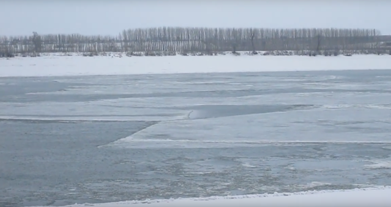 Dunarea, blocata de gheata, Foto: Captura YouTube