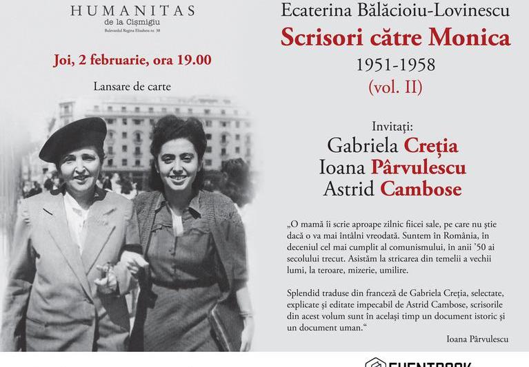 Lansare volum: Scrisori catre Monica, Foto: Librariile Humanitas