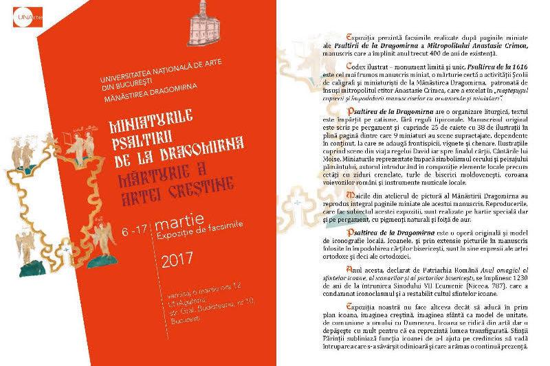 Expozitia "Miniaturile Psaltirii de la Dragomirna", Foto: Afis