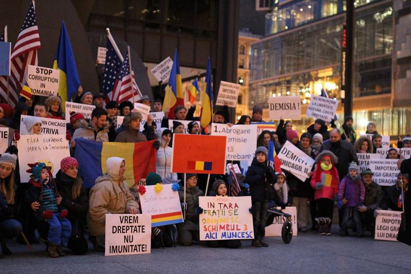 Protest la Chicago, Foto: Vlad Tudorache/Facebook