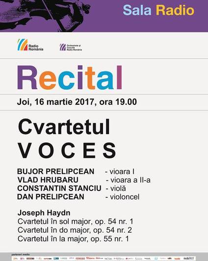 Cvartetul Voces in recital, Foto: Afis concert