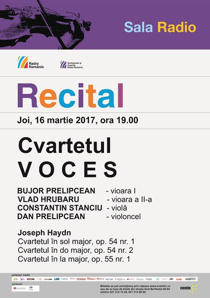 Cvartetul Voces in recital, Foto: Afis concert