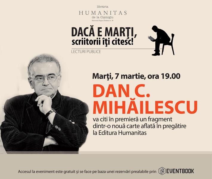 Lectura cu Dan C. Mihailescu, Foto: Librariile Humanitas