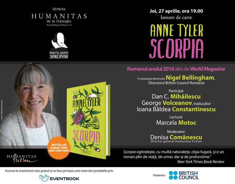 "Scorpia" de Anne Tyler, Foto: Librariile Humanitas