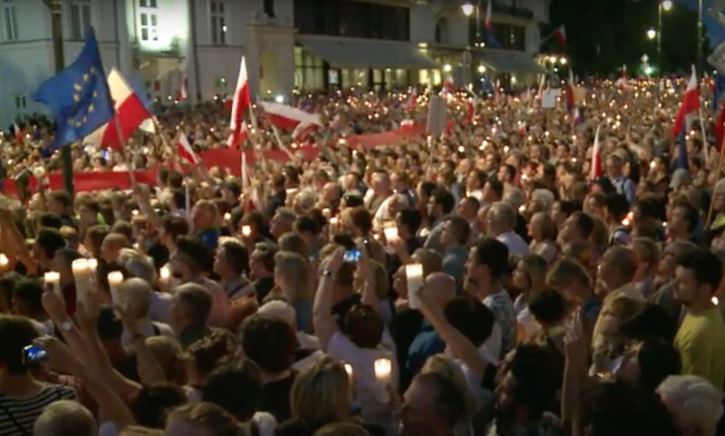 Proteste in Polonia contra noii legi a justitiei, Foto: Captura YouTube