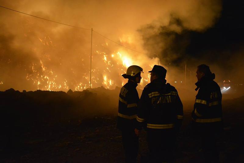 Gunoiul de la Pata Rat arde iar, Foto: ISU Cluj