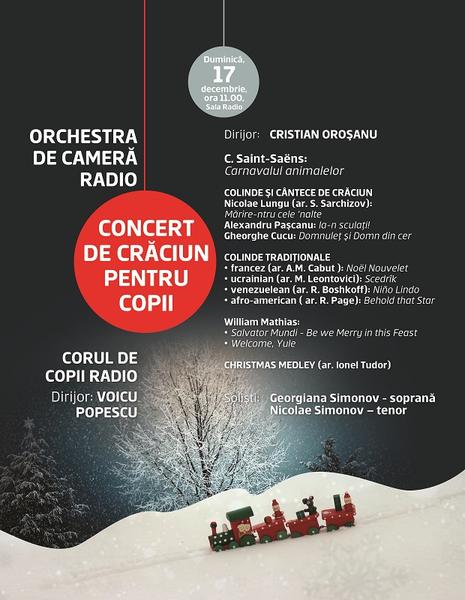 Concert de Craciun pentru copii , Foto: Afis