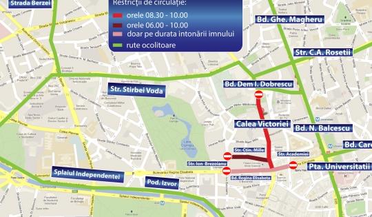 Restrictii Ziua Imnului, Foto: Brigada Rutiera Bucuresti