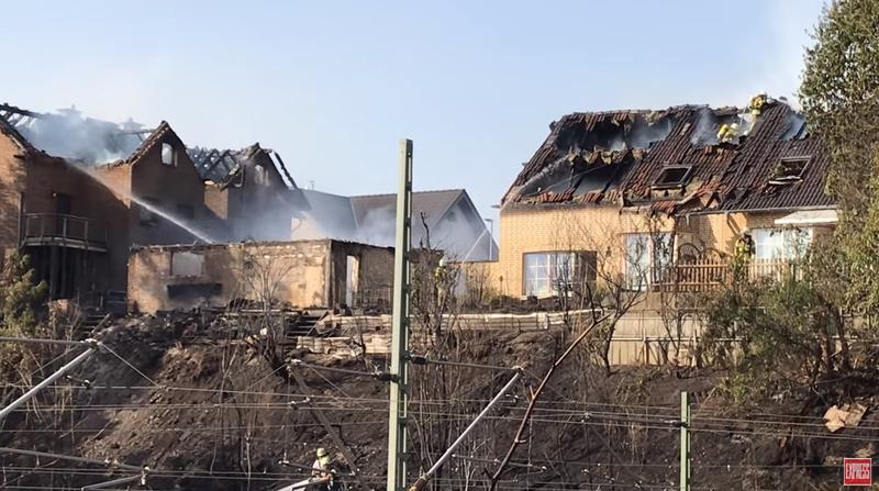 Case cuprinse de incendiu in Germania, Foto: Captura YouTube