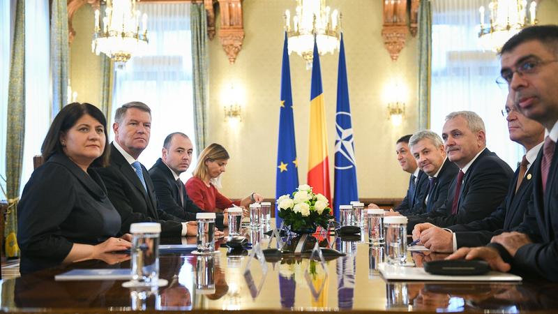 Delegatia PSD si Klaus Iohannis la Cotroceni, Foto: Presidency.ro
