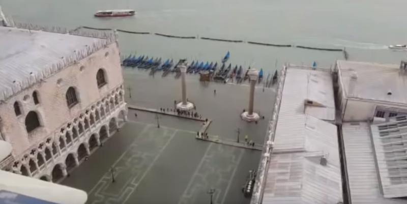 Inundatii la Venetia, Foto: Captura YouTube