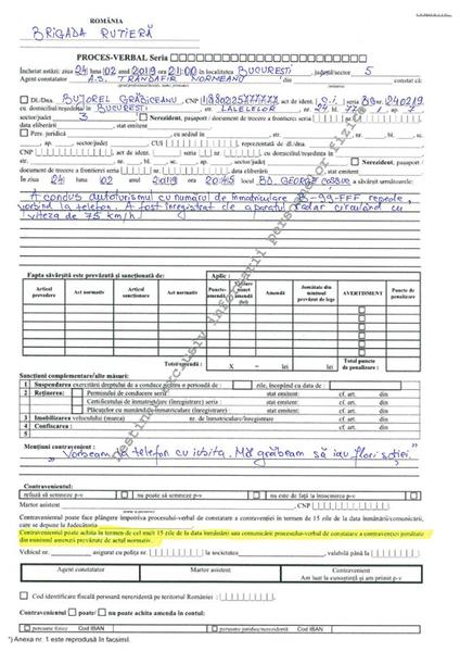 proces-verbal, Foto: Politia Romana