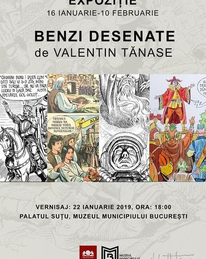 Benzi desenate de Valentin Tănase, Foto: Afis expozitie