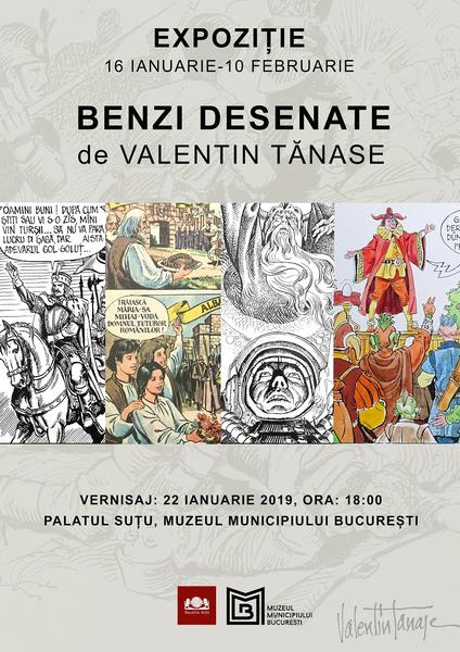Benzi desenate de Valentin Tănase, Foto: Afis expozitie