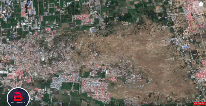 Cutremur Indonezia, imagini din satelit, Foto: Captura YouTube