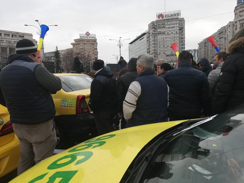 Protest taximetristi - Piata Victoriei, Foto: Hotnews