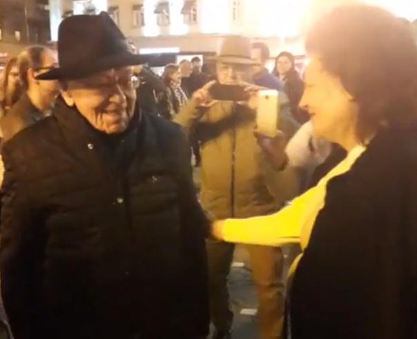 Mihai Sora, la protest in Timisoara, Foto: Captura video Facebook