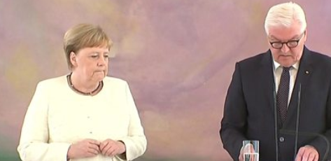 Merkel tremurand a doua oara, Foto: Captura video