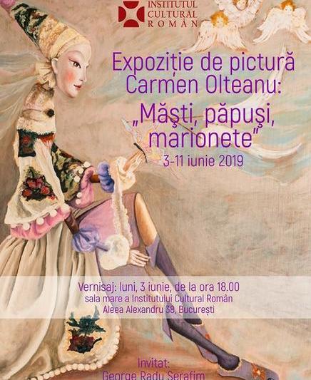 Expozitia "Măşti, păpuşi, marionete”, de Carmen Olteanu, Foto: Afis