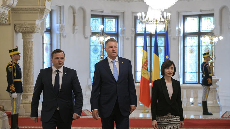 Andrei Nastase, Klaus Iohannis si Maia Sandu, Foto: Presidency.ro