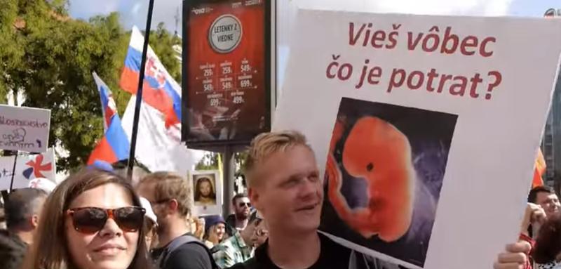 Protest anti-avort in Slovacia (arhiva), Foto: Captura YouTube