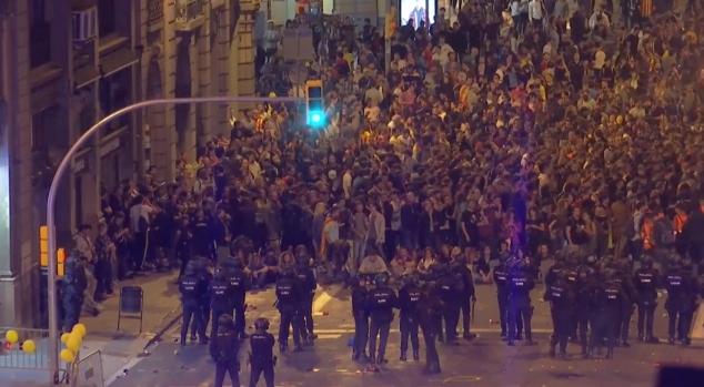 Proteste la Barcelona, Foto: Captură video El Pais