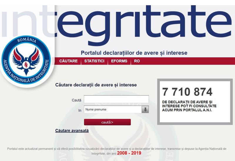 Portal declaratii avere, Foto: integritate.eu