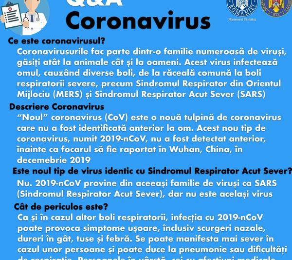 Coronavirus, Foto: Departamentul pentru Situatii de Urgenta