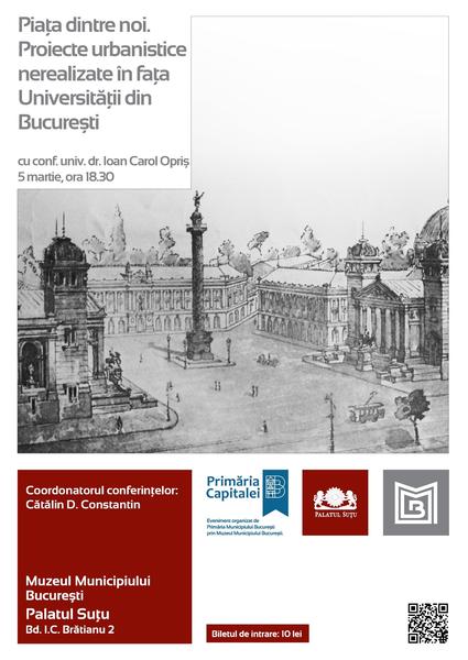 Proiecte urbanistice nerealizate în fața Universității din București, Foto: Muzeul Municipiului Bucuresti
