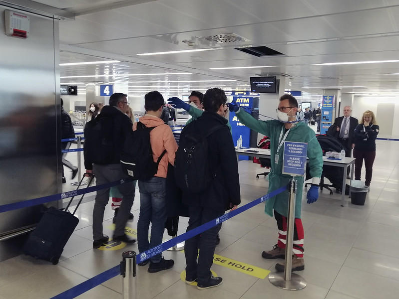 Coronavirus masuri aeroport, Foto: Flickr/ Dipartimento Protezione Civile