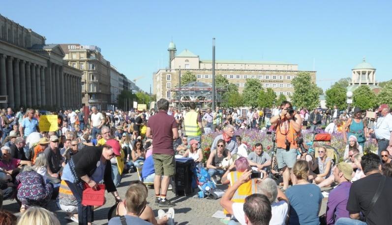 Proteste in Germania impotriva izolarii, Foto: Captura YouTube