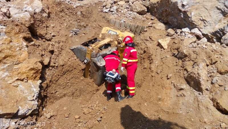 Accident la cariera din Suceava, Foto: ISU Suceava
