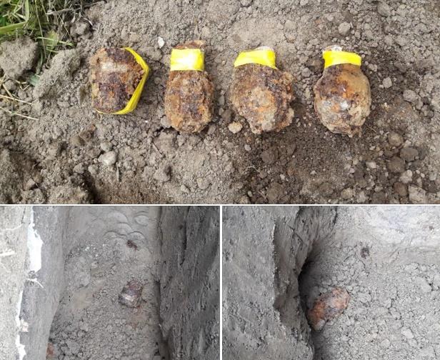 Grenade din razboi in curtea casei, Foto: ISU Neamt