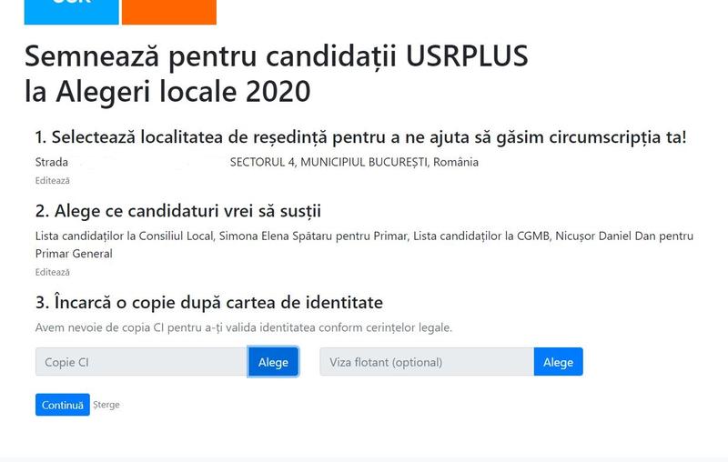 Semnatura online pentru candidatii la locale, Foto: Alianta USR PLUS