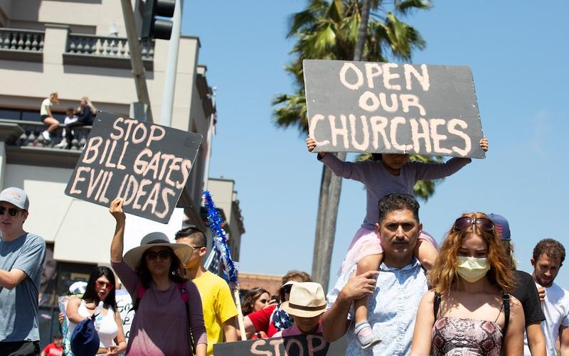 Protest in California impotriva restrictiilor din pandemie, Foto: Katrina Kochneva/ Zuma Press/ Profimedia