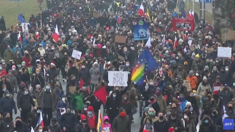 Protest in Polonia, Foto: Captura YouTube