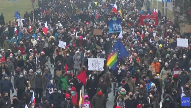 Protest in Polonia, Foto: Captura YouTube